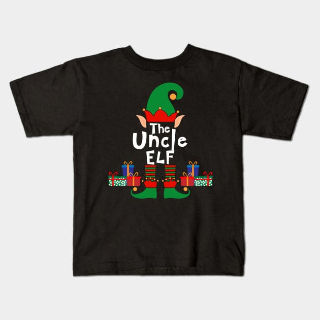 Funny Family Matching Christmas Uncle Elf Kids T-Shirt by Mind Your Tee
